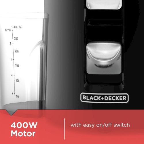  BLACK+DECKER 400-Watt Fruit and Vegetable Juice Extractor, Black, JE2200B