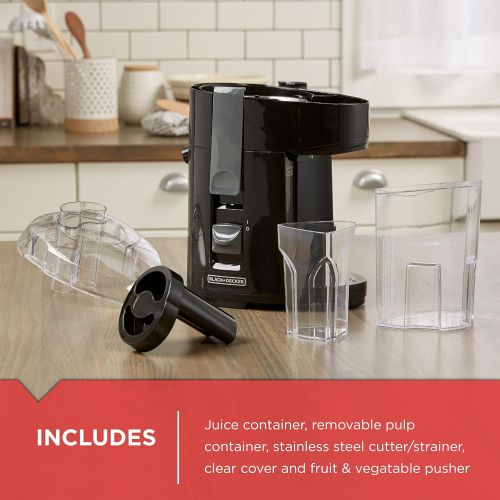  BLACK+DECKER 400-Watt Fruit and Vegetable Juice Extractor, Black, JE2200B