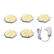 BLACK+DECKER LEDUC-PUCK-5WK LED Puck Light Kit, Tool-Free Install, Dimmable, 5-Pack, Warm White