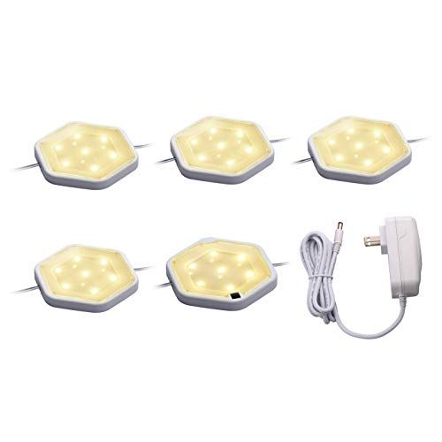  BLACK+DECKER LEDUC-PUCK-5WK LED Puck Light Kit, Tool-Free Install, Dimmable, 5-Pack, Warm White