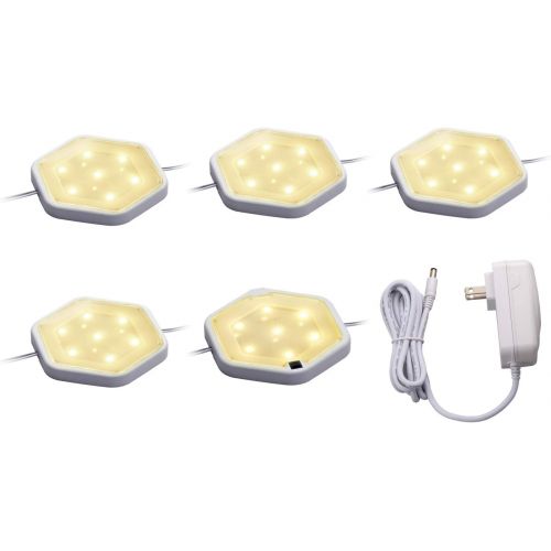  BLACK+DECKER LEDUC-PUCK-5WK LED Puck Light Kit, Tool-Free Install, Dimmable, 5-Pack, Warm White