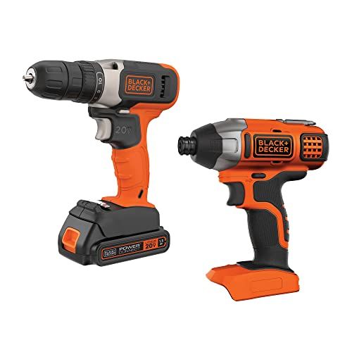  BLACK+DECKER 20V MAX Cordless Drill Combo Kit, 2-Tool (BD2KIT702IC)