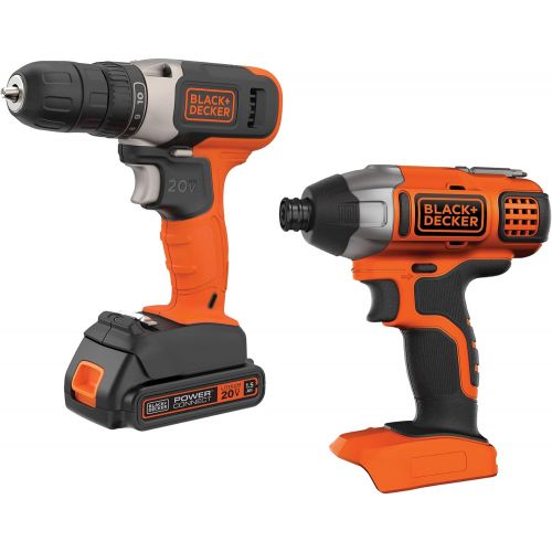  BLACK+DECKER 20V MAX Cordless Drill Combo Kit, 2-Tool (BD2KIT702IC)