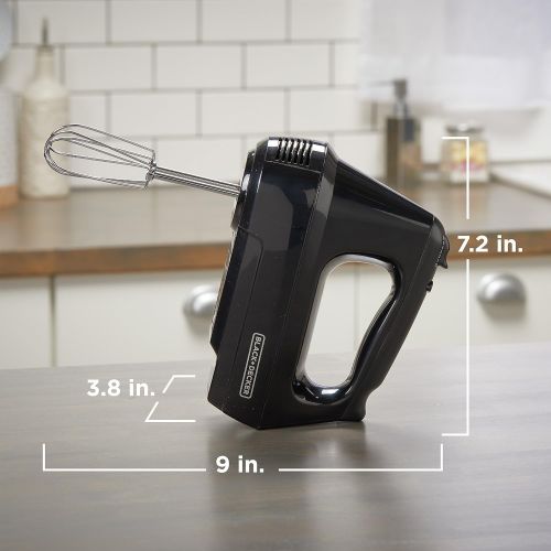  BLACK+DECKER 6-Speed Hand Mixer with 5 Attachments & Storage Case, MX3200B