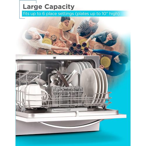  BLACK+DECKER BCD6W 6 Place Setting Compact Countertop Dishwasher