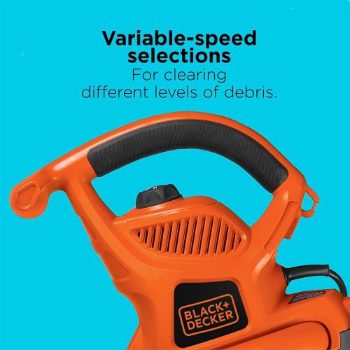  BLACK+DECKER (BV6600) 3-in-1 Electric Leaf Blower, Leaf Vacuum, Mulcher, 12-Amp