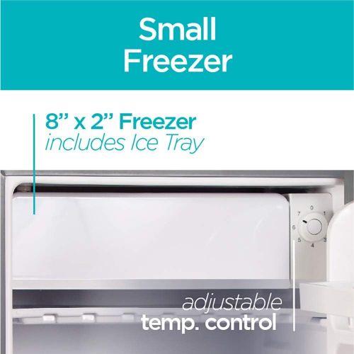  BLACK+DECKER BCRK25V Compact Refrigerator Energy Star Single Door Mini Fridge with Freezer, 2.5 Cubic Feet, VCM, Brushed Metal Finish