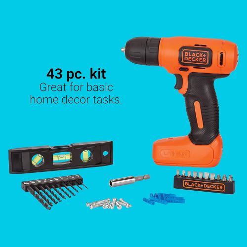  BLACK+DECKER 8V MAX Home Tool Kit, 43 Pieces (BDCD8HDPK)