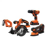 BLACK+DECKER 20V MAX Cordless Drill Combo Kit, 4 Tool (BD4KITCDCMSL)