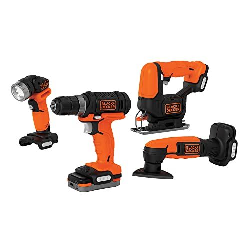  BLACK+DECKER GoPAK Cordless Drill Combo Kit, 4 Tool (BDCK502C1)