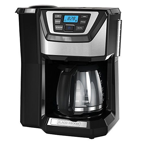  BLACK+DECKER 12-Cup Mill and Brew Coffeemaker, Black, CM5000B