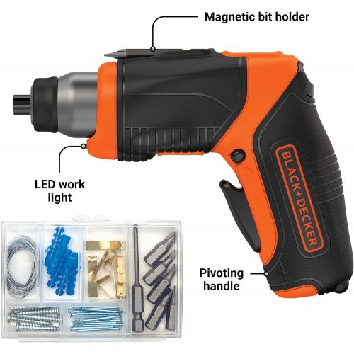  BLACK+DECKER 4V MAX Cordless Screwdriver, Rechargeable (BDCS40BI)