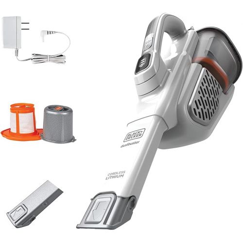  BLACK+DECKER dustbuster Handheld Vacuum, Cordless, AdvancedClean+, White (HHVK320J10)