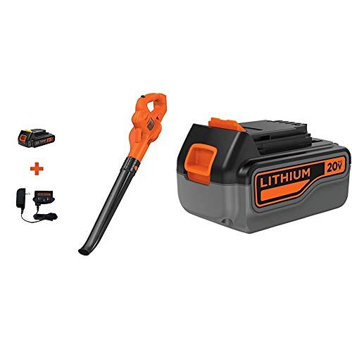  BLACK+DECKER 20V MAX Sweeper with Extra 4-Ah Lithium Ion Battery Pack (LSW221 & LB2X4020)