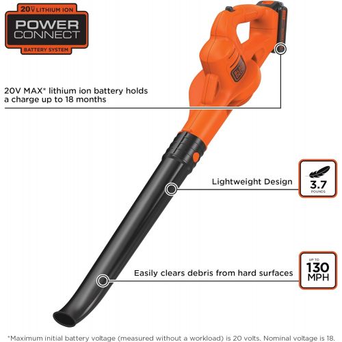  BLACK+DECKER 20V MAX Sweeper with Extra 4-Ah Lithium Ion Battery Pack (LSW221 & LB2X4020)