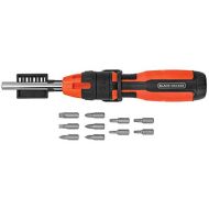 BLACK+DECKER Ratcheting Screwdriver, 10 Bit (BDHT68000)