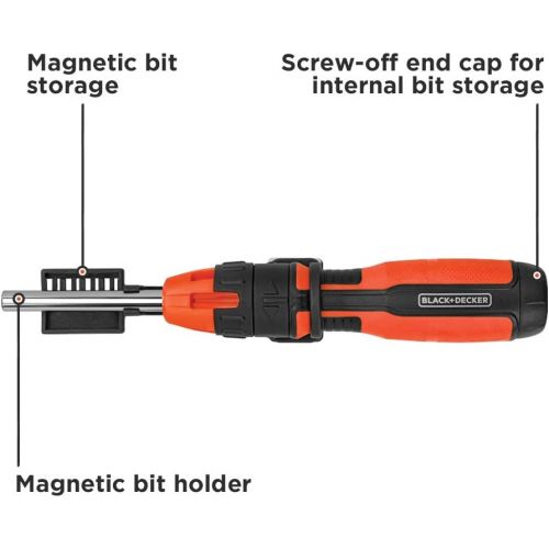  BLACK+DECKER Ratcheting Screwdriver, 10 Bit (BDHT68000)