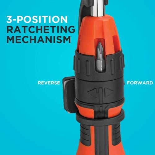  BLACK+DECKER Ratcheting Screwdriver, 10 Bit (BDHT68000)