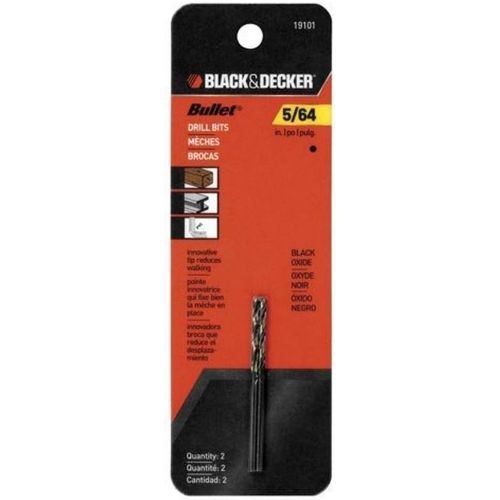  BLACK+DECKER 19101 Two Pack Bullet Drill Bit, 5/64-Inch