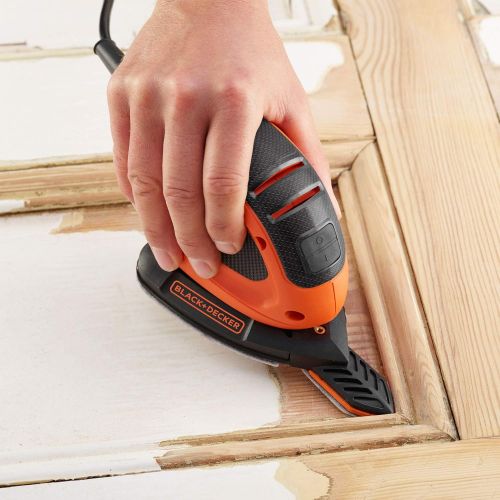  BLACK+DECKER BEW230BC-QS BEW230BC-QS-Lijadora Mouse 55W con 15 accesorios y Bolsa