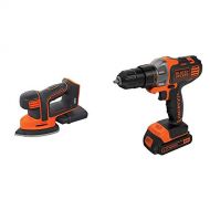 BLACK+DECKER BDCMS20B 20V Cordless Mouse Sander, Baretool with BLACK+DECKER BDCDMT120C 20-Volt MAX Lithium-Ion Matrix Drill/Driver