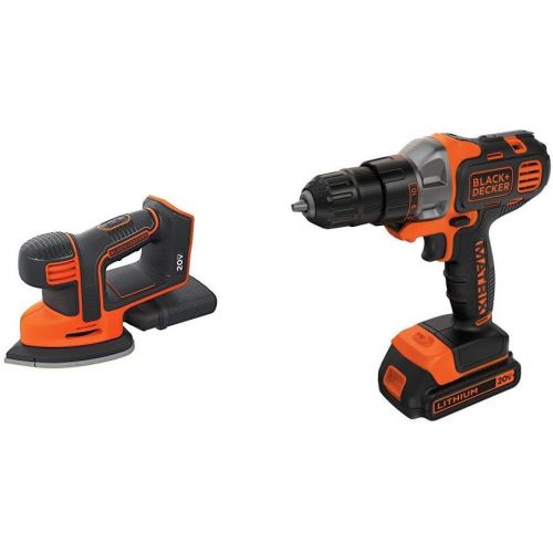  BLACK+DECKER BDCMS20B 20V Cordless Mouse Sander, Baretool with BLACK+DECKER BDCDMT120C 20-Volt MAX Lithium-Ion Matrix Drill/Driver