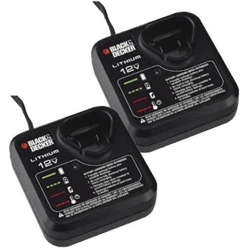  BLACK+DECKER Black and Decker LCS12 2 Pack 12v Charger for LBX12 Battery # 90592257-2PK