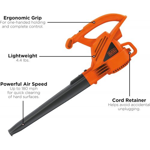  BLACK+DECKER Electric Leaf Blower, 7-Amp (LB700)