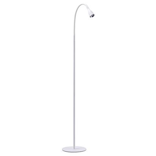  BLACK+DECKER Gooseneck LED Floor Lamp, 54 Height with Weighted Base, White (VLED1824F-WHITE-BD)