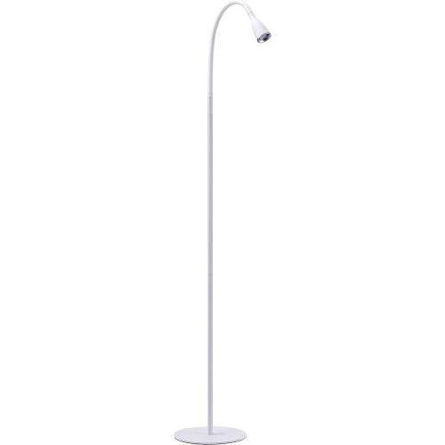  BLACK+DECKER Gooseneck LED Floor Lamp, 54 Height with Weighted Base, White (VLED1824F-WHITE-BD)