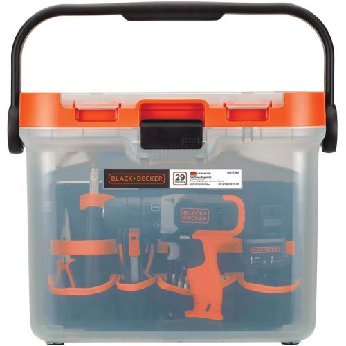  BLACK+DECKER BCKSB29C1 20V MAX* Cordless Drill with 28-Piece Home Project Kit in Translucent Tool Box