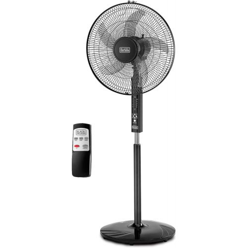  Black+Decker 16 Inch 3 Speed Pedestal Stand Fan with Remote Control , Black - FS1620R-B5