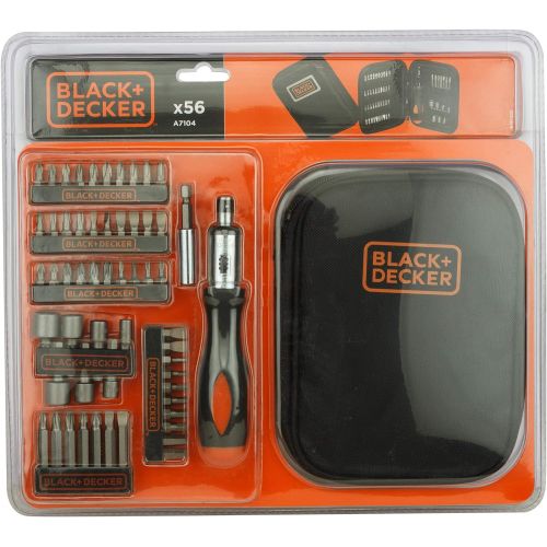  BLACK+DECKER A7104-XJ A7104-XJ-Juego 56 piezas para atornillar con atornillador de carraca