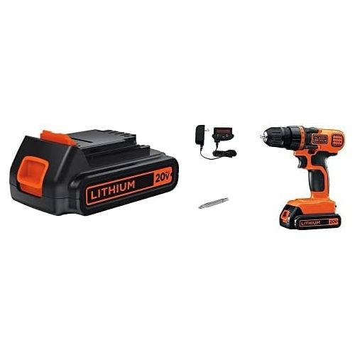  BLACK+DECKER LBXR20 20-Volt MAX Extended Run Time Lithium-Ion Cordless To with BLACK+DECKER LDX120C 20V MAX Lithium Ion Drill / Driver