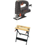 BLACK+DECKER Jig Saw, 4-Amp with Workmate Portable Workbench, 350-Pound Capacity (BDEJS4C & WM125)