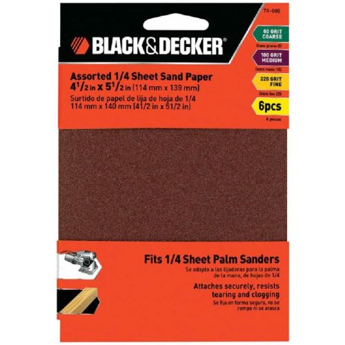  BLACK+DECKER 74-606 1/4-Inch Assorted Sheet Paper, 6-Pack, 3 Pack