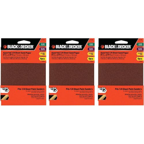  BLACK+DECKER 74-606 1/4-Inch Assorted Sheet Paper, 6-Pack, 3 Pack