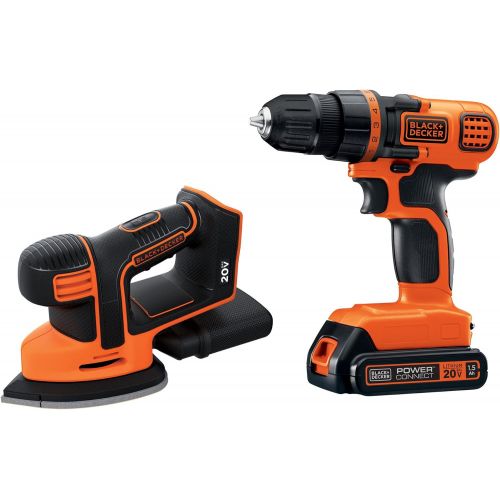  BLACK+DECKER 20V MAX* POWERCONNECT Cordless Drill/Driver + MOUSE Detail Sander Combo Kit (BD2KITCDDS)