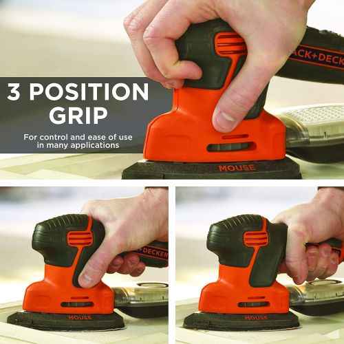  BLACK+DECKER Mouse Detail Sander, Compact with Workmate Portable Workbench, 350-Pound Capacity (BDEMS600 & WM125)