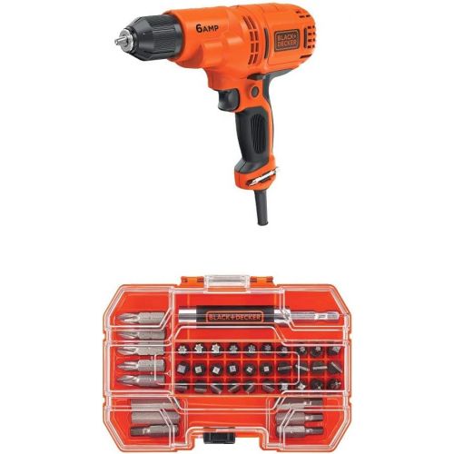  BLACK+DECKER DR340C 6.0 Amp 3/8 Drill/Driver with BLACK+DECKER BDA42SD 42-Piece Standard Screwdriver Bit Set