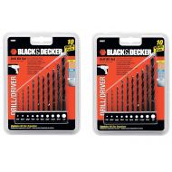 Black & Decker OEM 15557 10 piece drill driver bit set (2 Pack)