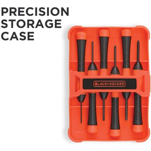  BLACK+DECKER Magnetic Screwdriver Set, Phillips, Flat Head, and Precision Screwdrivers, 12-Piece (BDHT65002)