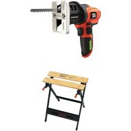 BLACK+DECKER Jig Saw, Cordless, Compact with Workmate Portable Workbench, 350-Pound Capacity (LPS7000 & WM125)
