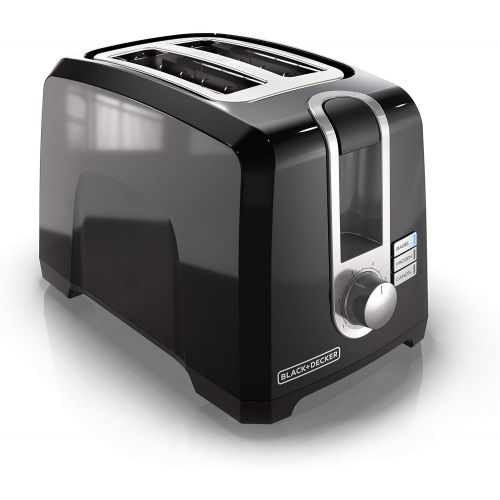  BLACK+DECKER 2-Slice Extra-Wide Slot Toaster, Square, Black, T2569B