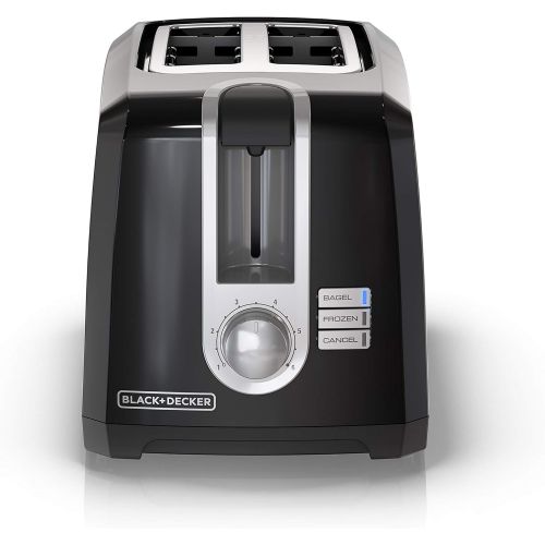  BLACK+DECKER 2-Slice Extra-Wide Slot Toaster, Square, Black, T2569B