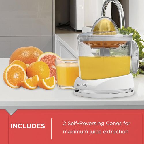  BLACK+DECKER 32oz Citrus Juicer, White, CJ625