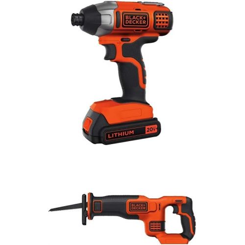  BLACK+DECKER BDCR20B 20V Max Lithium Bare Reciprocating Saw with BLACK+DECKER BDCI20C 20V MAX Lithium Impact Driver