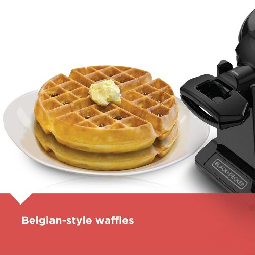  BLACK+DECKER Rotating Waffle Maker, Black, WMD200B