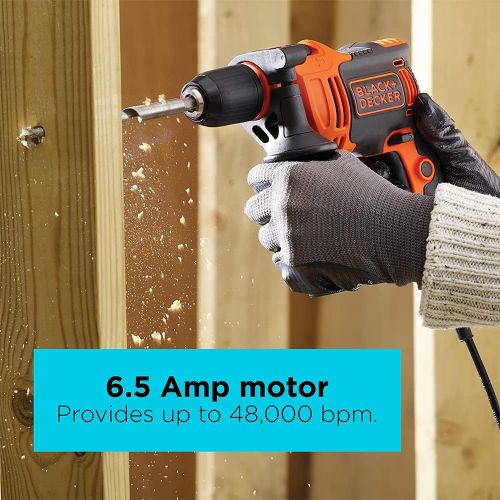  BLACK+DECKER Hammer Drill, 6.5-Amp, 1/2-Inch (BEHD201)