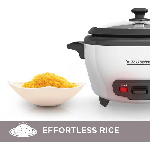  BLACK+DECKER Rice Cooker, 6-cup, White